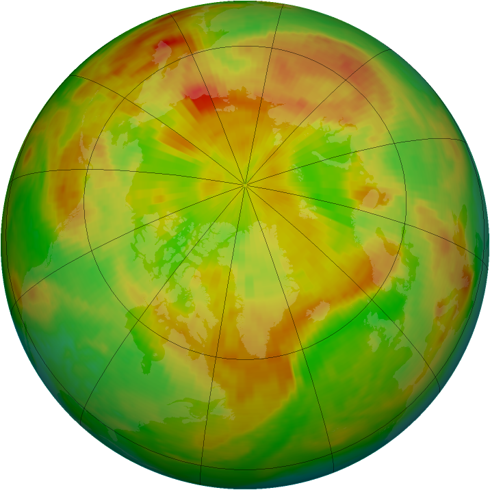 Arctic ozone map for 20 May 1991